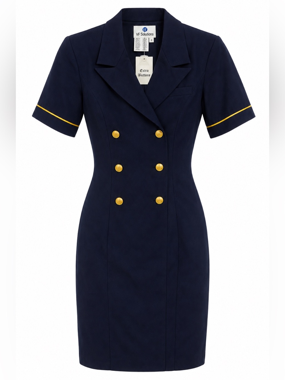 Vintage VF Solutions Navy Blazer Dress Size 2 Y2K-Style